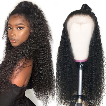 Wholesale Cheap Kinky Curly Human Hair Wigs For Black Women,HD Transparent Lace Front Wig With Baby Hair Wigs